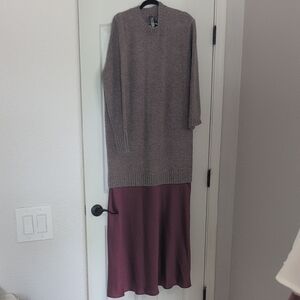 Anthropologie Silver and Purple Long Sleeve Dress